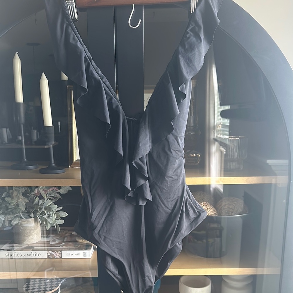 BECCA Black Ruffled One Piece Swimsuit